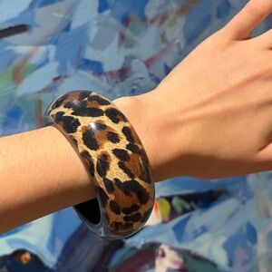 Leopard and Black Bangle Bracelets (3)